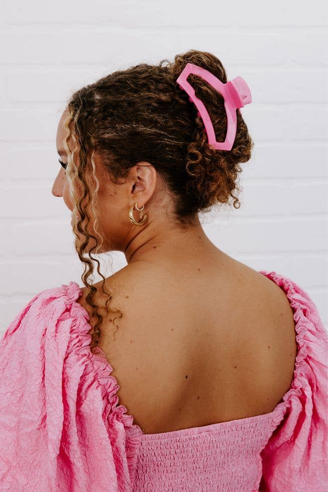 Open Large Hair Clip -Peonies Please