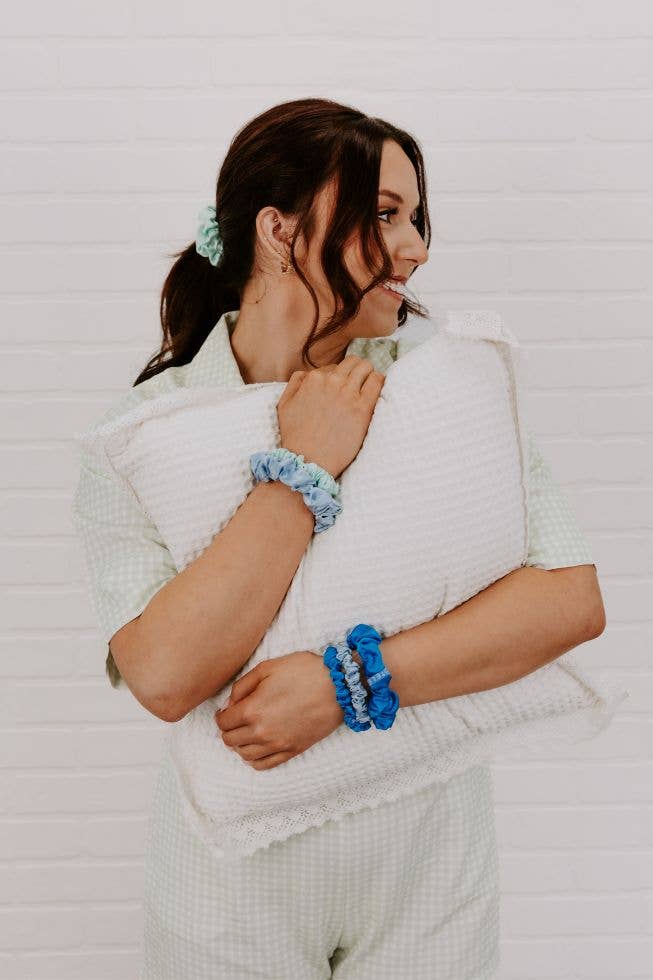 Silk Hair Scrunchie - Large - Blue My Mind