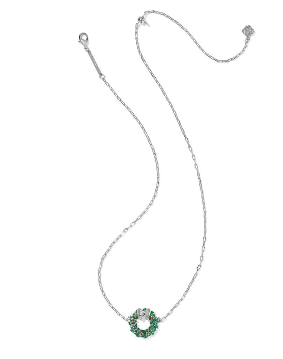 Kendra Scott Cross Wreath Short Pendant Necklace / Silver Multi