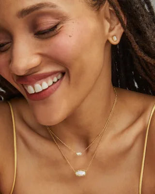 Kendra Scott Mini Elisa Satellite Short Pendant Necklace / Gold Ivory Mother Of Pearl