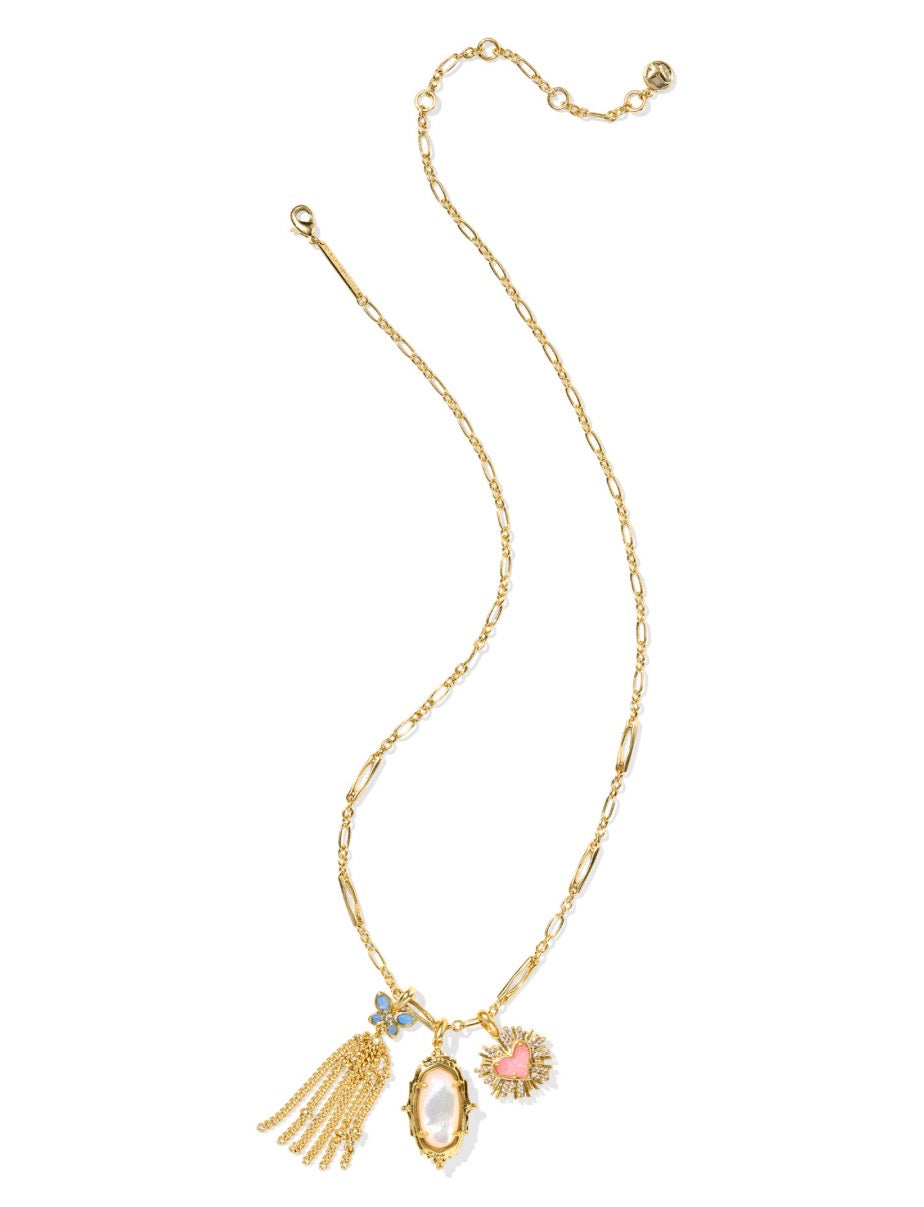 Kendra Scott Dolly Parton Ari Heart Butterfly Charm Necklace / Gold Multi Max