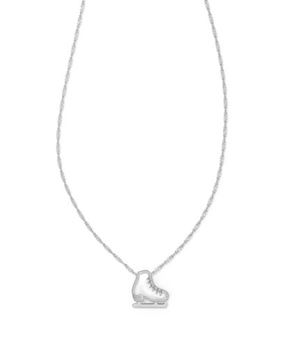 Kendra Scott Ice Skate Short Pendant Necklace / Silver White Mother Of Pearl