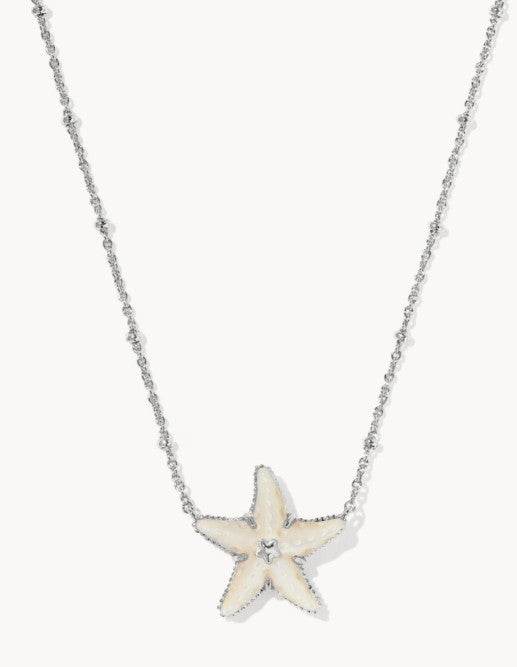 Kendra Scott Parker Starfish Silver Short Pendant Necklace / Natural Mother-of-Pearl