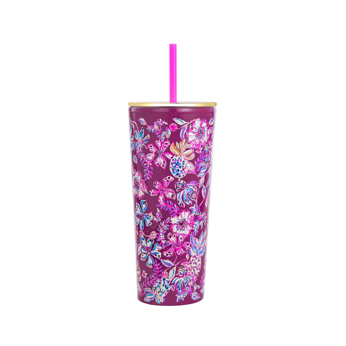 Tumbler with Straw, Amarena Cherry Tropical with a