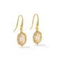 Daphne Crystal Frame Drop Earrings Gold Ivory Mother Of Pearl