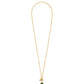 Daphne Crystal Frame Toggle Necklace Gold Green Malachite
