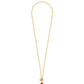 Daphne Crystal Frame Toggle Necklace Gold Dark Pink Illusion