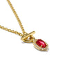 Daphne Crystal Frame Toggle Necklace Gold Dark Pink Illusion