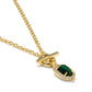 Daphne Crystal Frame Toggle Necklace Gold Green Malachite