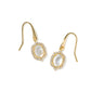 Daphne Crystal Frame Drop Earrings Gold Ivory Mother Of Pearl