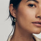 Daphne Crystal Frame Drop Earrings Gold Green Malachite