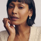 Daphne Crystal Frame Drop Earrings Gold Ivory Mother Of Pearl
