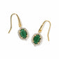 Daphne Crystal Frame Drop Earrings Gold Green Malachite