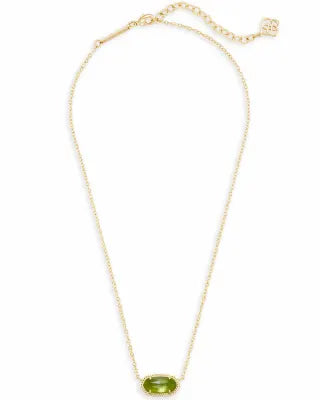 Kendra Scott Elisa Short Pendant Necklace / Gold Peridot Illusion
