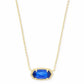 Kendra Scott Elisa Short Pendant Necklace / Gold Colbalt Cats Eye