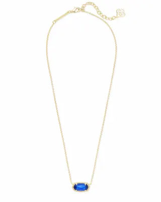 Kendra Scott Elisa Short Pendant Necklace / Gold Colbalt Cats Eye