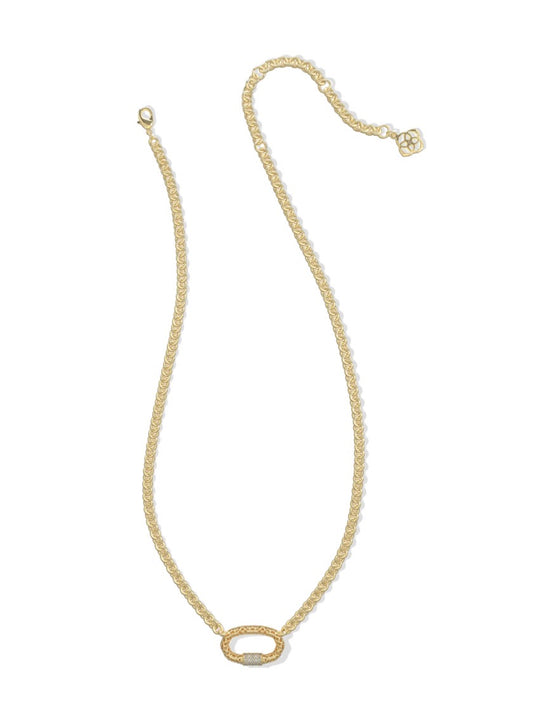 Kendra Scott Emery Filigree Short Pendant Necklace / Gold White