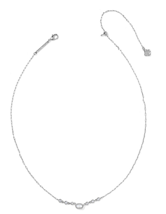 Kendra Scott Mini Elisa Tennis Short Pendant Necklace / Silver White