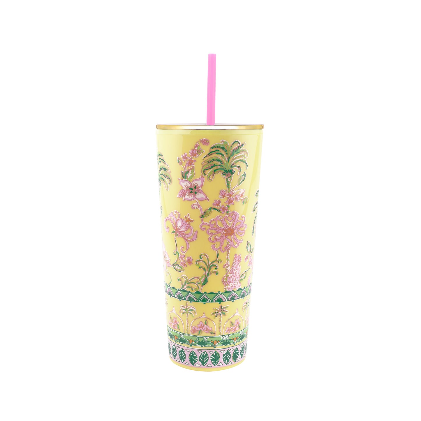 Tumbler with Straw, Tropical Oasis