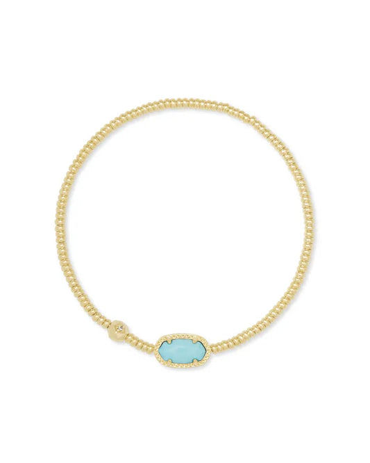 Kendra Scott Grayson Stretch Bracelet / Gold Light Blue Magnesite