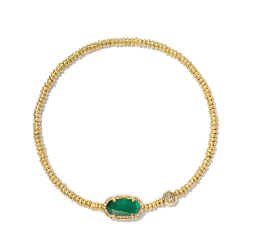 Kendra Scott Grayson Stretch Bracelet / Gold Emerald Illusion