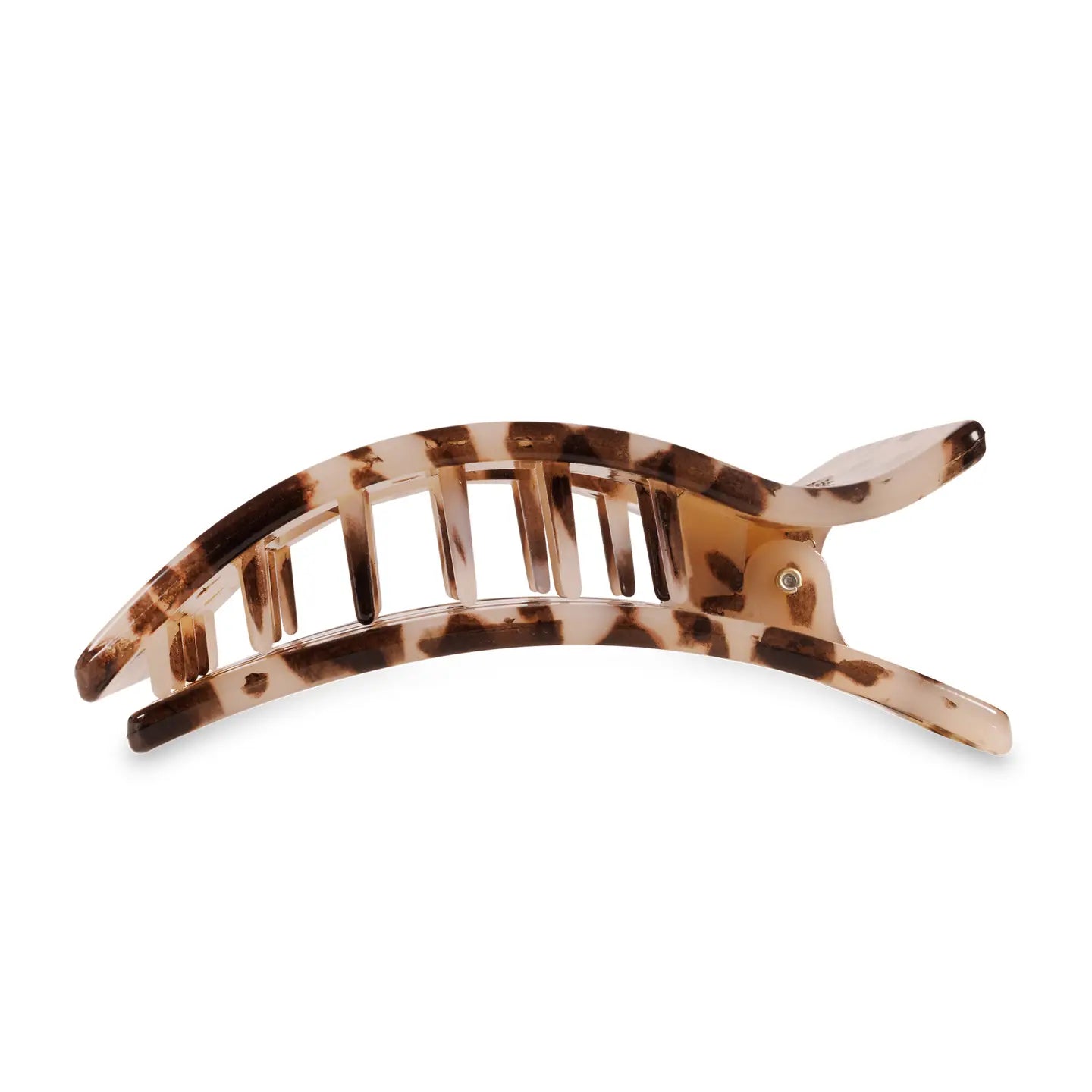 Flat Rectangle Hair Clip - Large - Blonde Tortoise