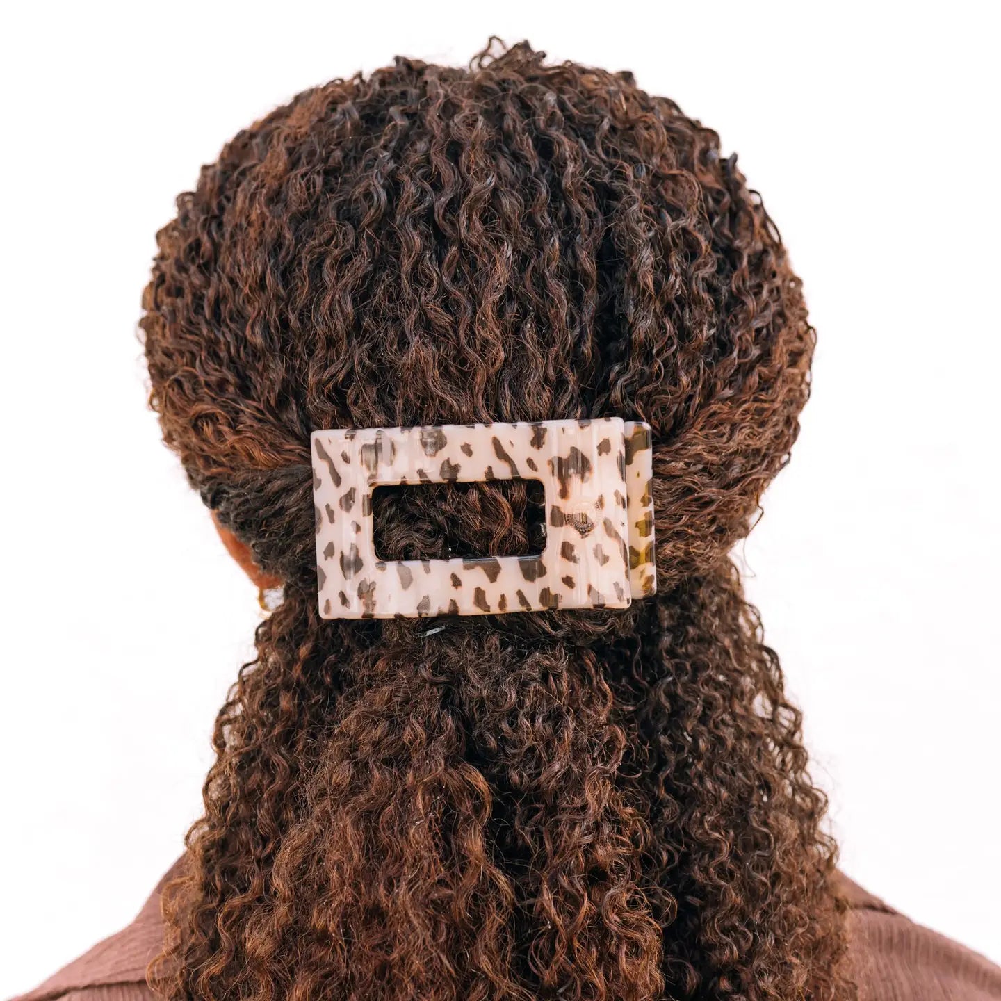 Flat Rectangle Hair Clip - Medium - Blonde Tortoise