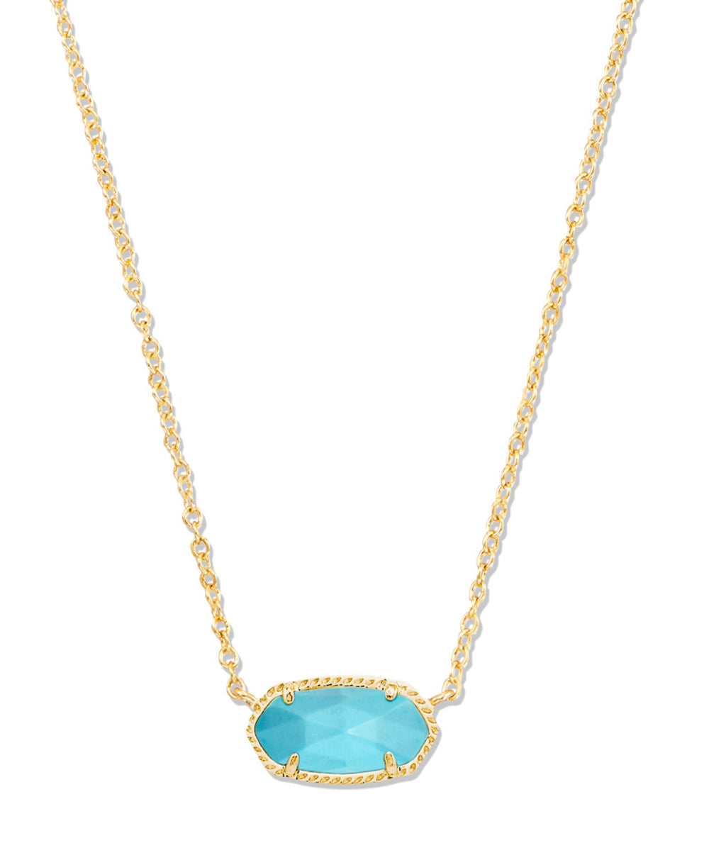 Kendra Scott Elisa Short Pendant Necklace / Gold Turquoise Magnesite