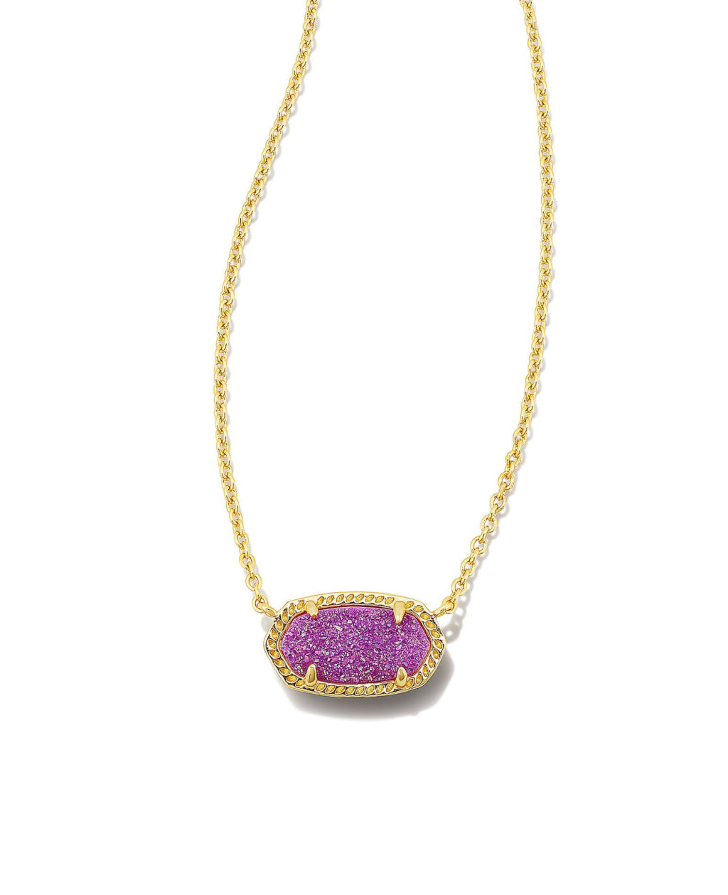 Kendra Scott Elisa Short Pendant Necklace / Gold Mulberry Drusy