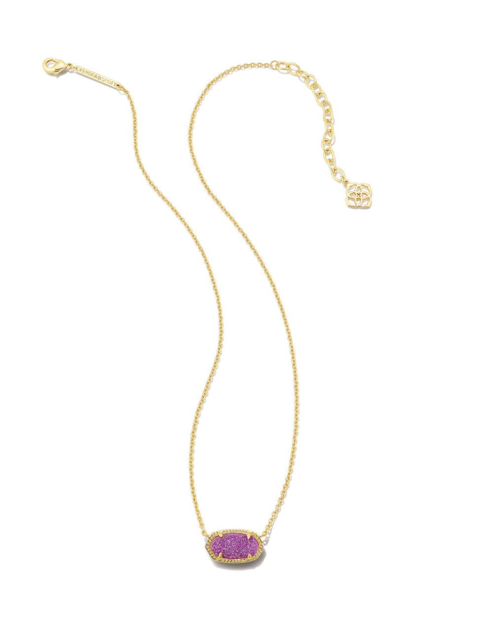Kendra Scott Elisa Short Pendant Necklace / Gold Mulberry Drusy