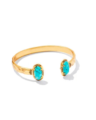 Kendra Scott Elton Cuff Bracelet / Gold Bronze Veined Turquoise Magnesite
