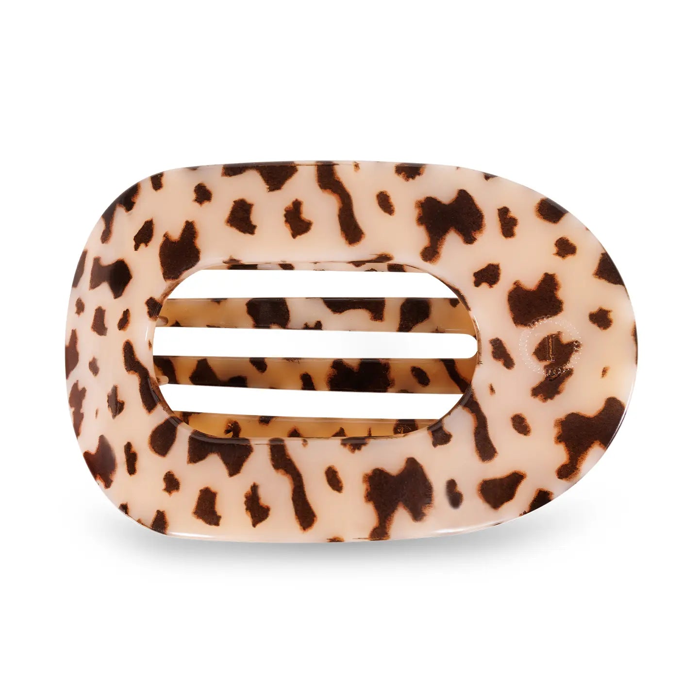 Round Flat Hair Clip - Large - Blonde Tortoise