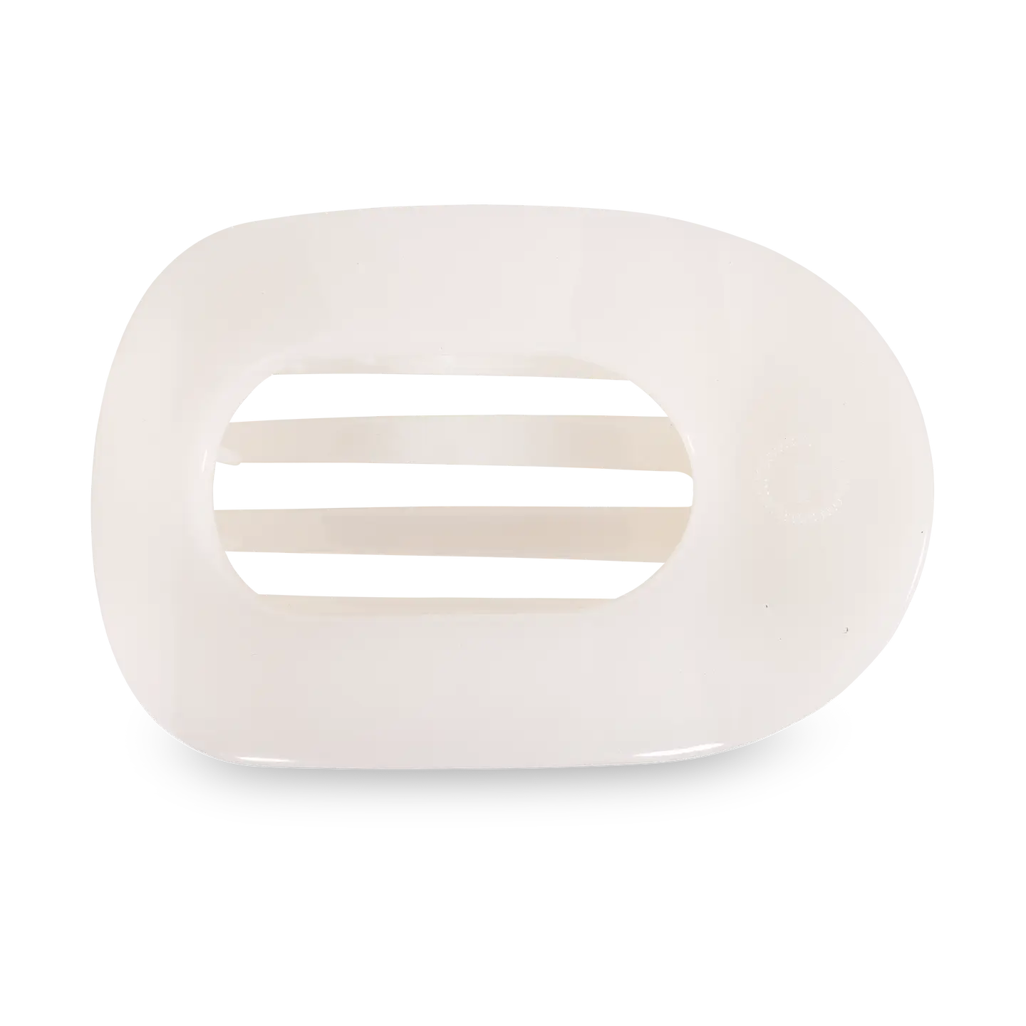 Round Flat Hair Clip - Large - Coconut White