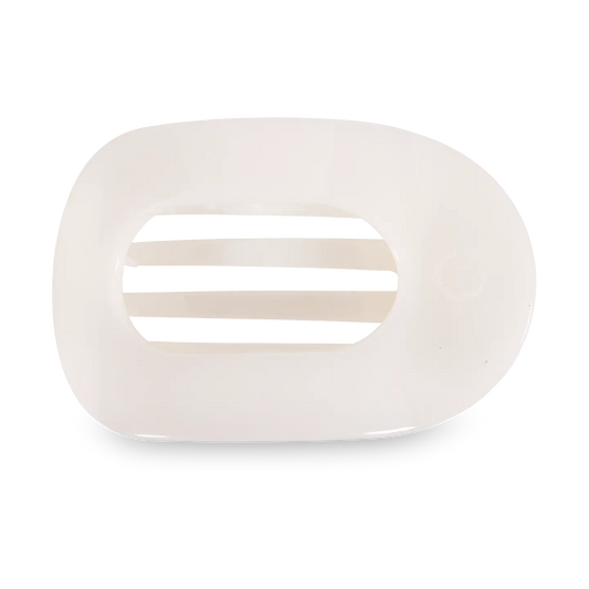 Round Flat Hair Clip - Large - Coconut White