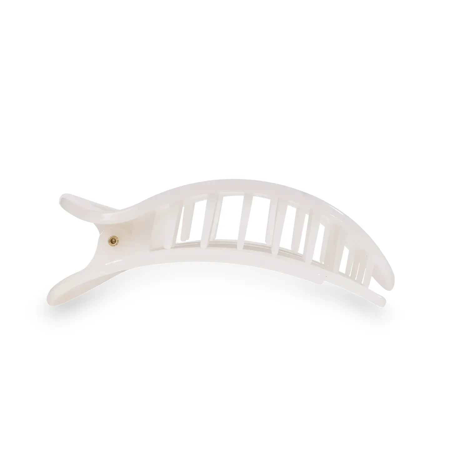 Round Flat Hair Clip - Large - Coconut White