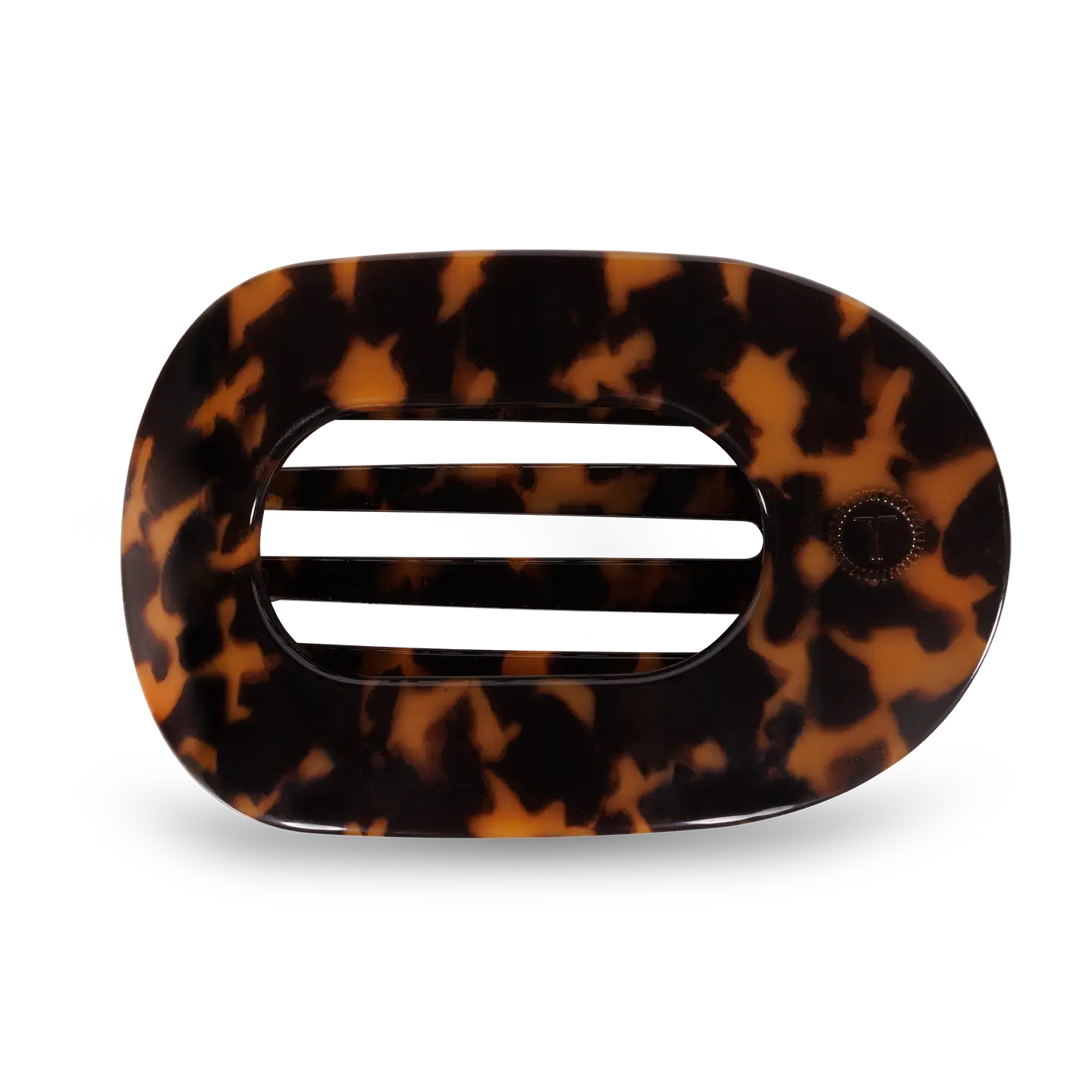 Round Flat Hair Clip - Large - Tortoise