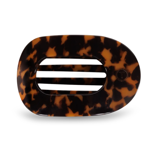 Round Flat Hair Clip - Large - Tortoise
