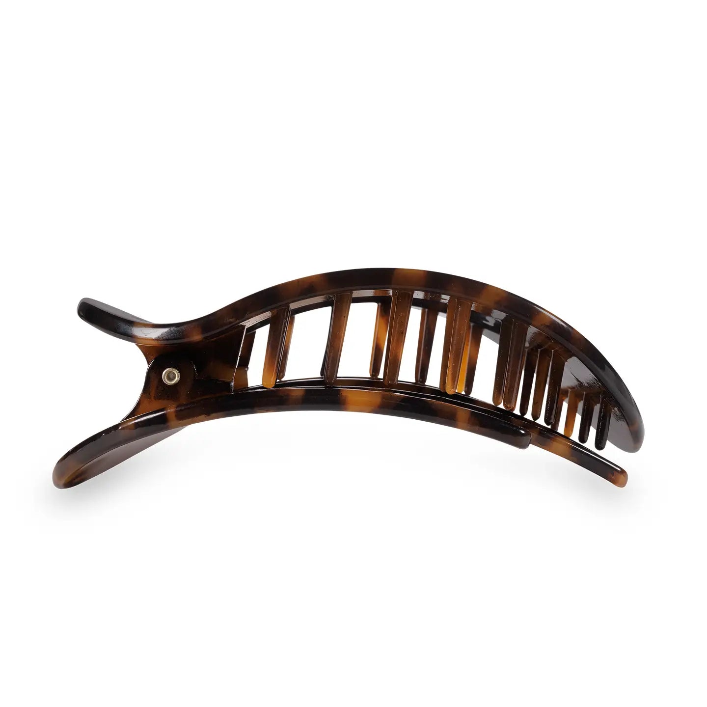 Round Flat Hair Clip - Large - Tortoise