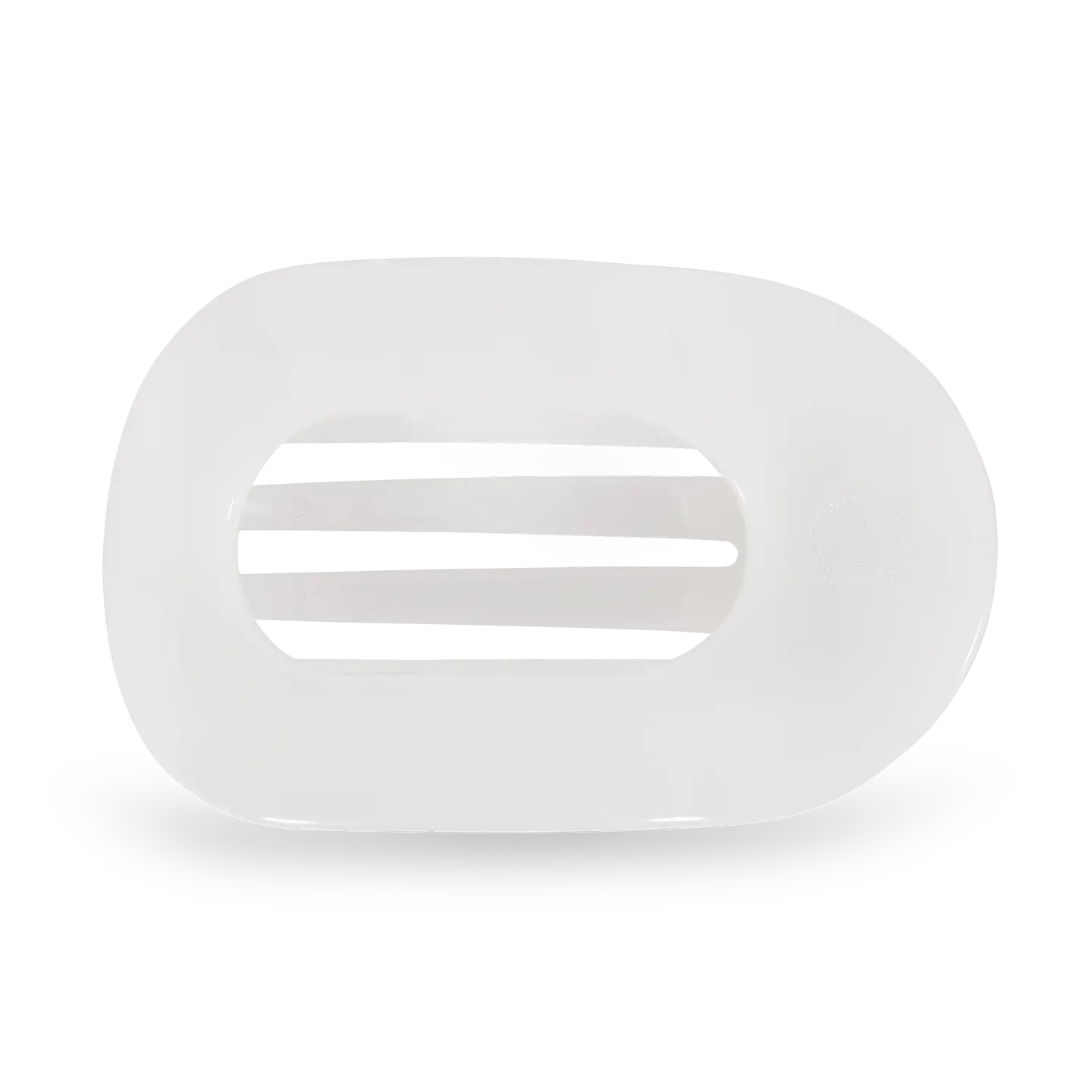 Round Flat Hair Clip - Medium - Coconut White