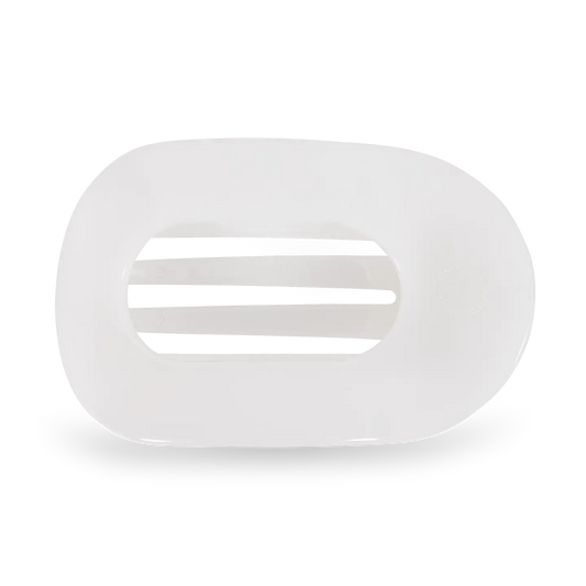 Round Flat Hair Clip - Medium - Coconut White