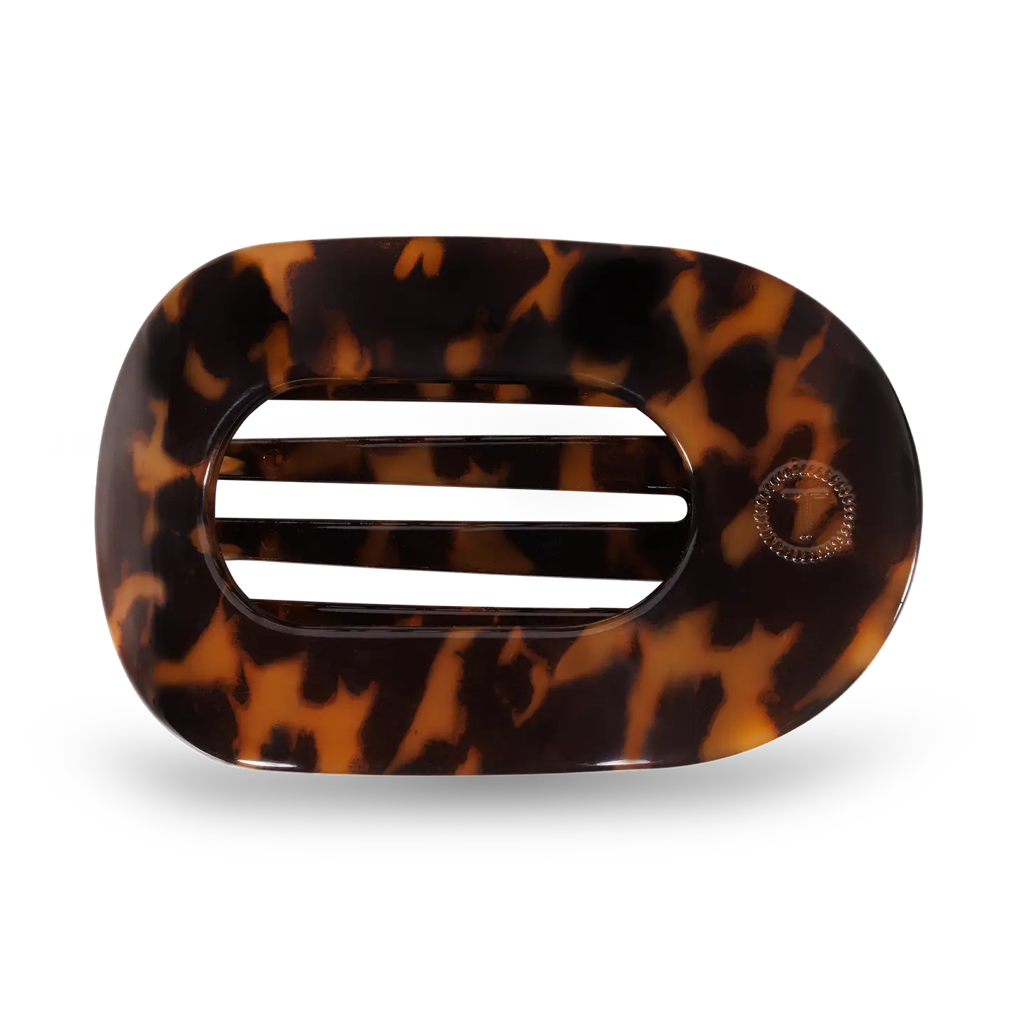Round Flat Hair Clip - Medium - Tortoise