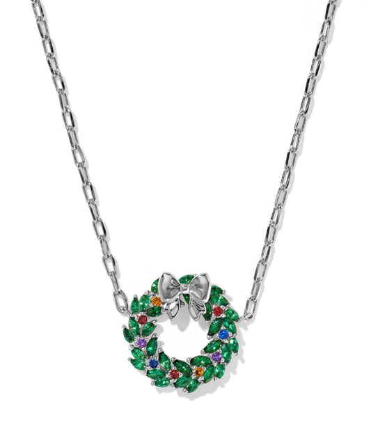 Kendra Scott Cross Wreath Short Pendant Necklace / Silver Multi