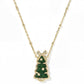 Kendra Scott Holiday Bow Tree Short Pendant Necklace / Gold Green Quartzite