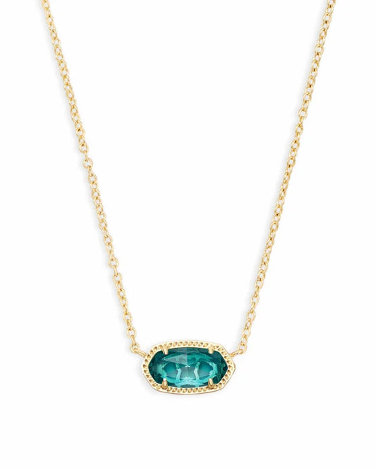 Kendra Scott Elisa Short Pendant Necklace / Gold London Blue