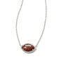 Kendra Scott Football Short Pendant Necklace / Silver Orange Goldstone