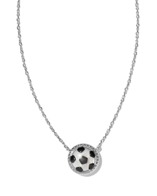 Kendra Scott Soccer Short Pendant Necklace / Silver Ivory Mother Of Pearl