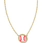 Kendra Scott Baseball Short Pendant Necklace / Gold Ivory Mother Of Pearl