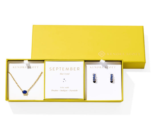 Kendra Scott Cailin Birthstone Gift Set / Gold Blue Crystal