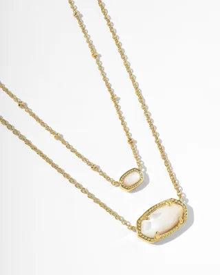 Kendra Scott Mini Elisa Satellite Short Pendant Necklace / Gold Ivory Mother Of Pearl