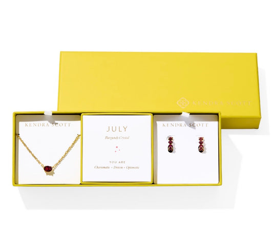 Kendra Scott Cailin Birthstone Gift Set / Gold Burgundy Crystal